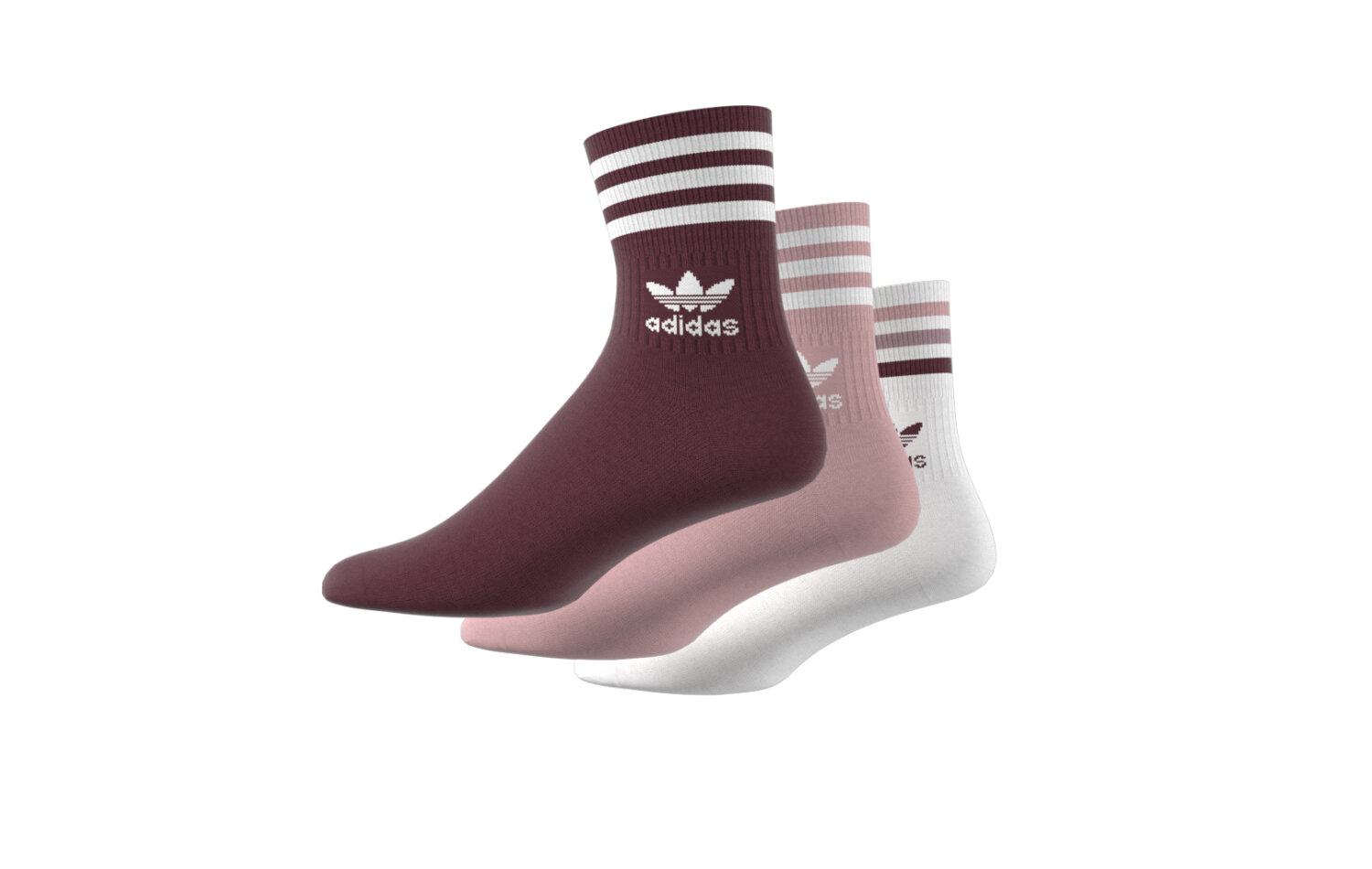 Adidas Mid Cut Crew Sock 3pk, White/Wonder Mauve/Burgundy férfi zokni  eladó, ár | Garage Store Webshop